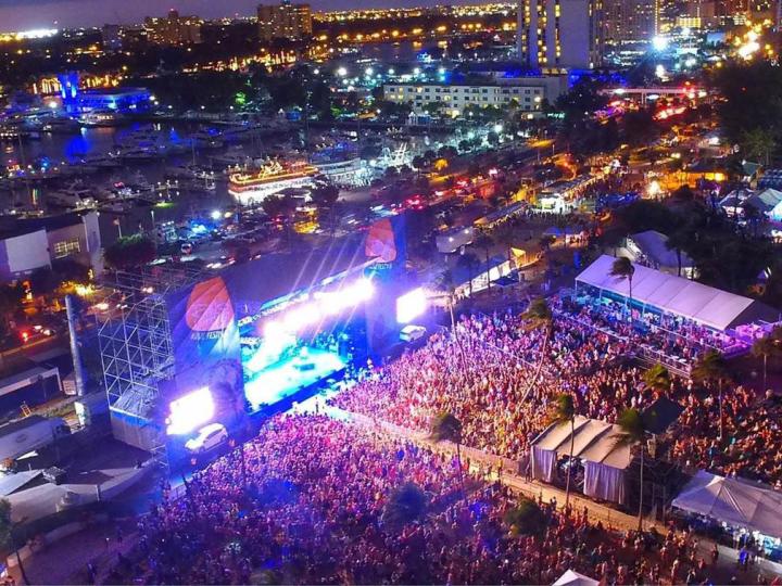 Nighttime aerial view over the Riptide Music Festival Nighttime aerial view over the Riptide Music Festival