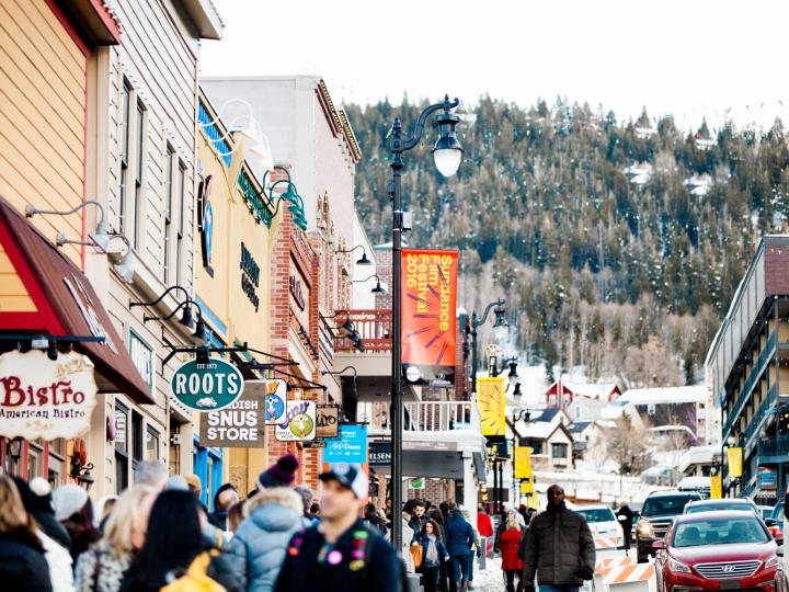 Park City teeming with people during the Sundance Film Festival Park City teeming with people during the Sundance Film Festival