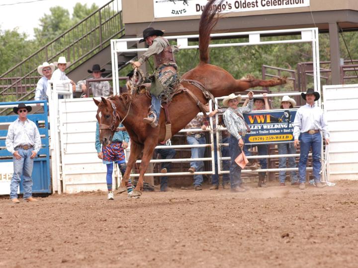 Rodeo excitement during the Durango Fiesta Days celebration Rodeo excitement during the Durango Fiesta Days celebration