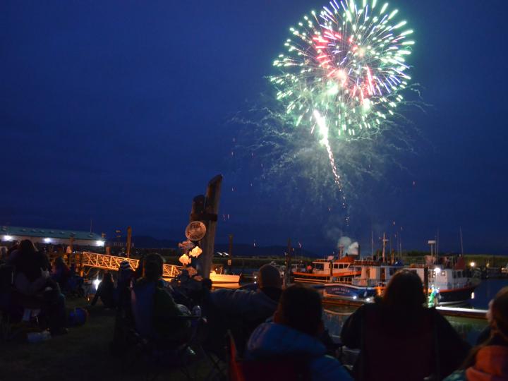 Watching 4th of July fireworks over the water in Long Beach Watching 4th of July fireworks over the water in Long Beach