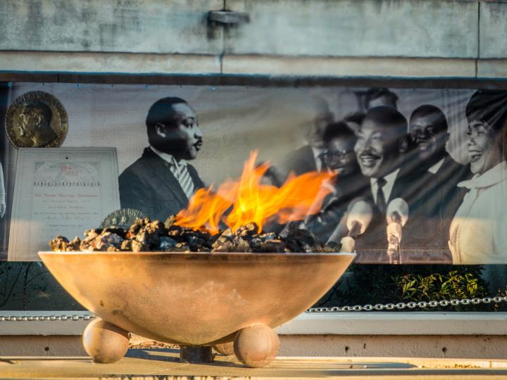 The Eternal Flame burning at The King Center in Atlanta, Georgia The Eternal Flame burning at The King Center in Atlanta, Georgia