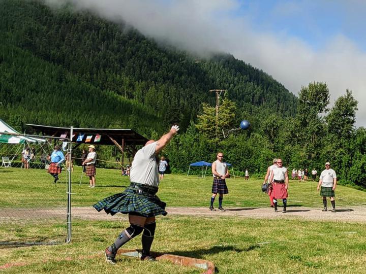 Competing at the Kootenai Highland Gathering in Libby, Montana