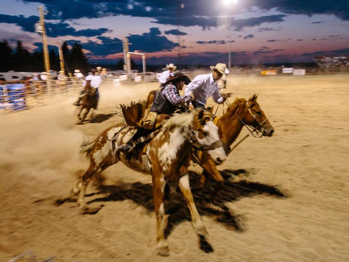 Competing in the Fremont Toyota Pioneer Days Rodeo in Lander, Wyoming Competing in the Fremont Toyota Pioneer Days Rodeo in Lander, Wyoming