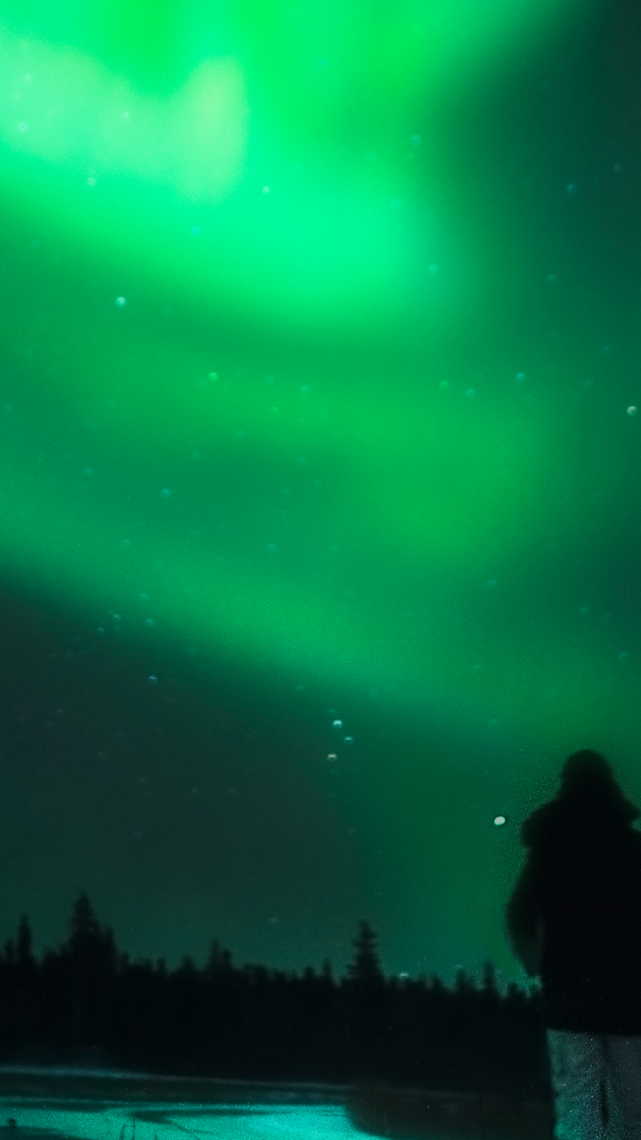 Viewing the Northern Lights near Fairbanks, Alaska