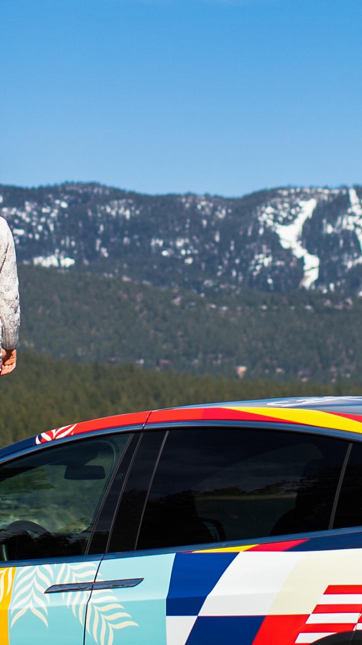 Stopping to take in mountain views on a California road trip