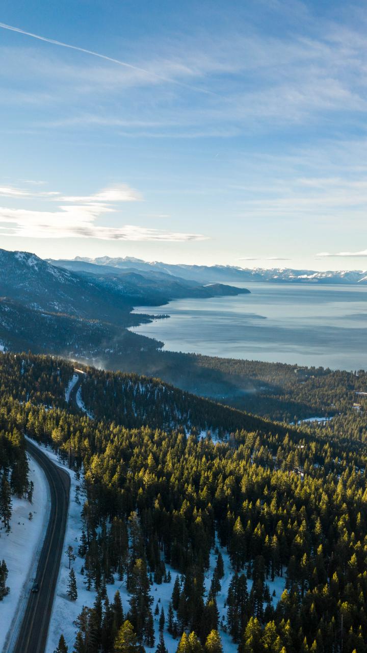 View of Lake Tahoe from the ski slopes