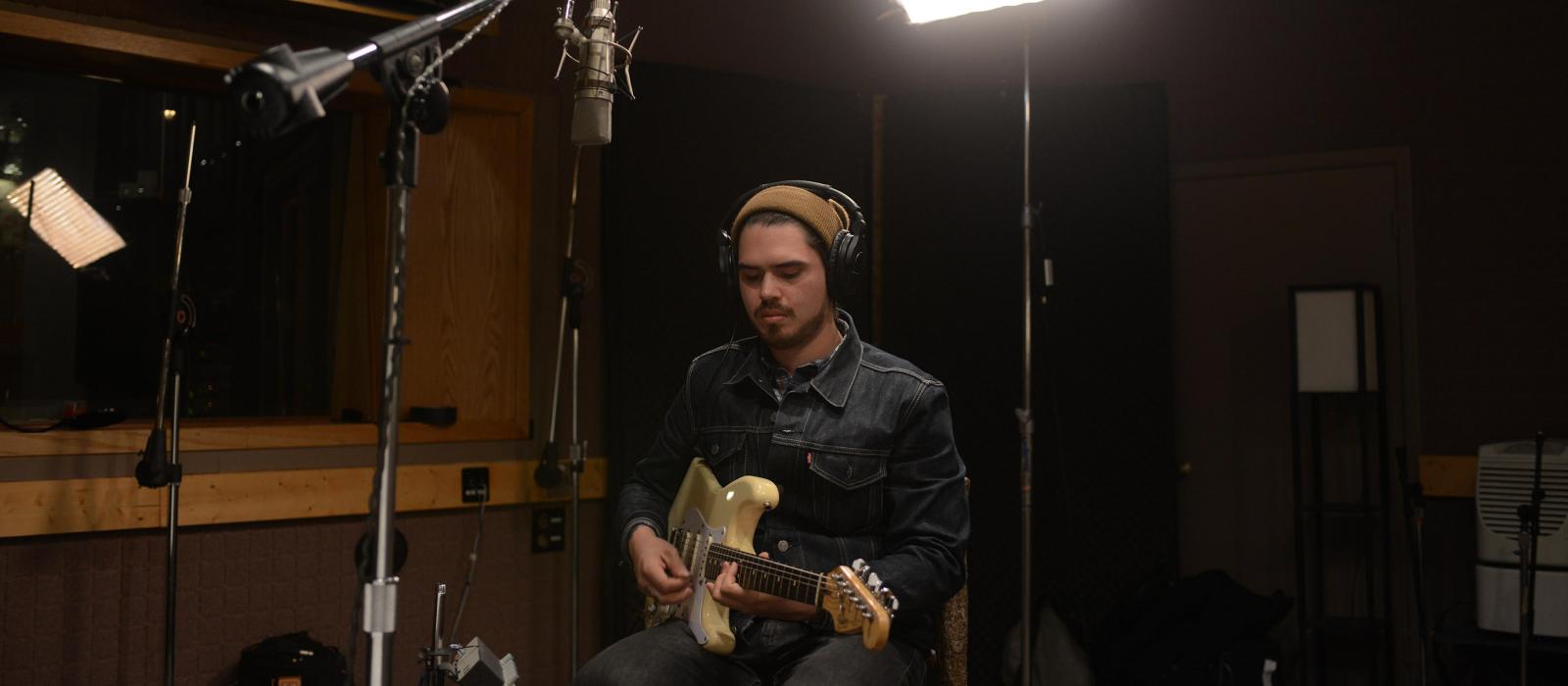 Blues artist Nathan Quick recording in Houston, Texas Blues artist Nathan Quick recording in Houston, Texas