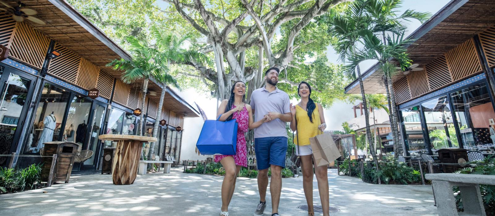 A group of friends shopping at Upper Buena Vista in Miami, Florida A group of friends shopping at Upper Buena Vista in Miami, Florida