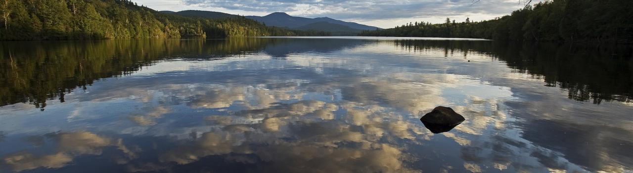 Franklin Falls Pond looking toward Blue Mountain in New York State Franklin Falls Pond looking toward Blue Mountain in New York State