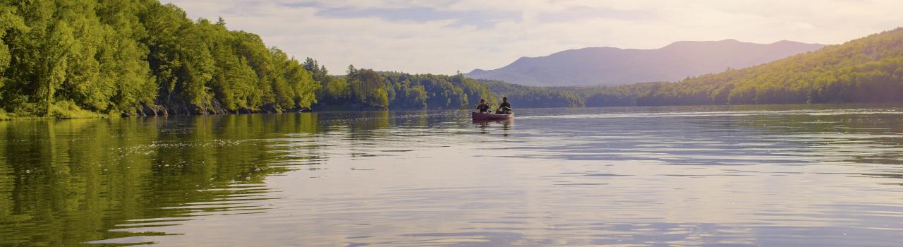 Paddling the reservoir in Waterbury, Vermont Paddling the reservoir in Waterbury, Vermont