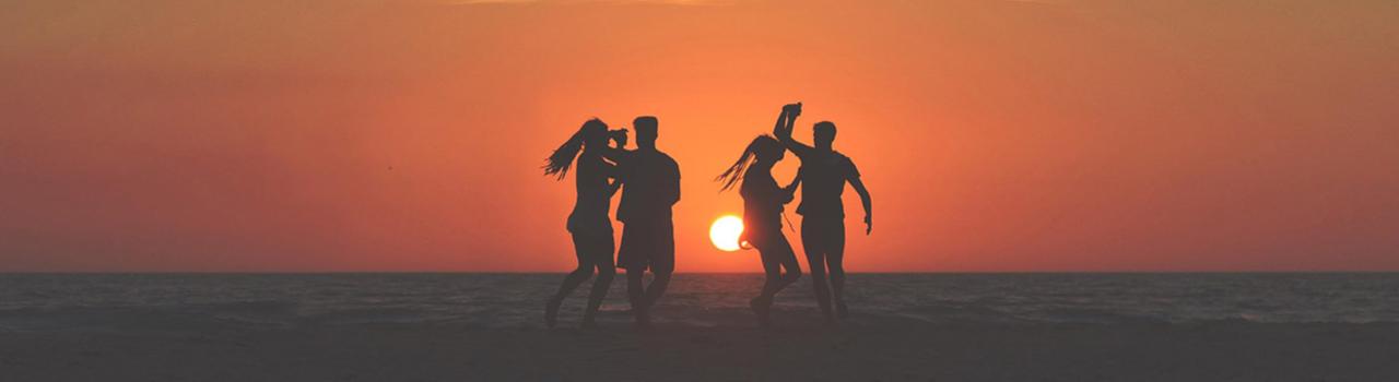 Dancing on the beach at sunset Dancing on the beach at sunset