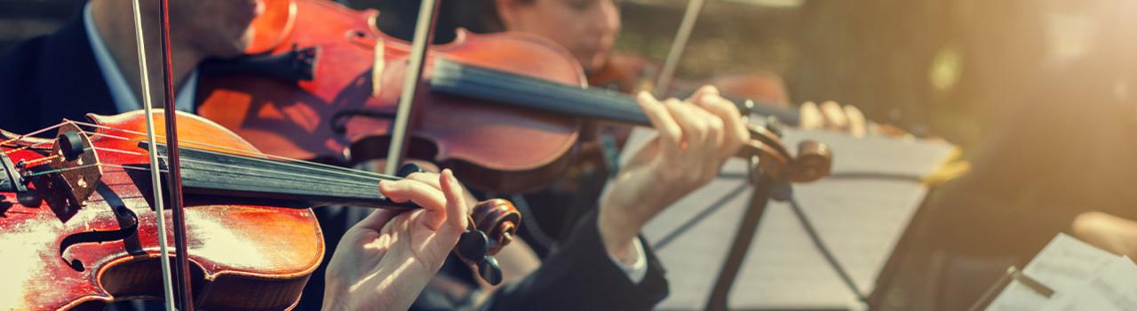 Violinist performing in an outdoor festival Violinist performing in an outdoor festival