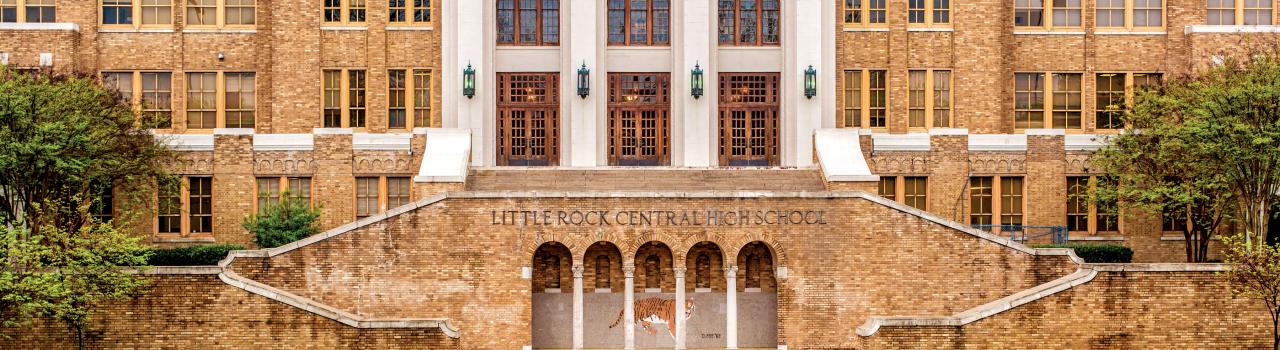 Exterior of Little Rock Central High School in Little Rock, Arkansas Exterior of Little Rock Central High School in Little Rock, Arkansas