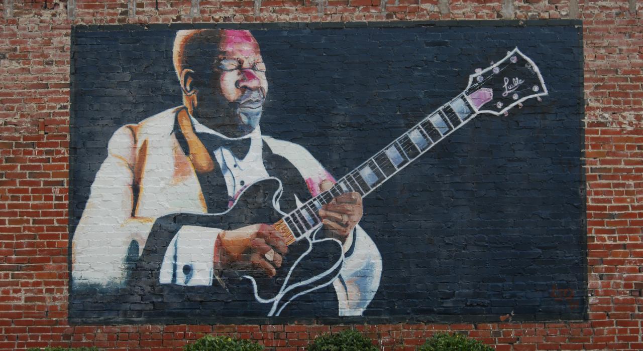 B.B. King mural in Indianola, Mississippi B.B. King mural in Indianola, Mississippi