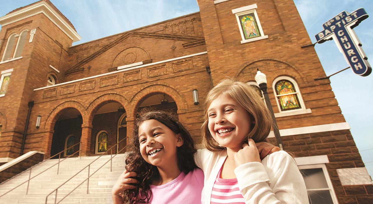 Posing in front of the 16th Street Baptist Church in Birmingham, Alabama Posing in front of the 16th Street Baptist Church in Birmingham, Alabama