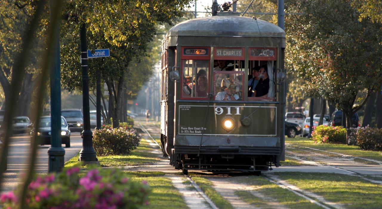 See the sites via streetcar in New Orleans, Louisiana See the sites via streetcar in New Orleans, Louisiana