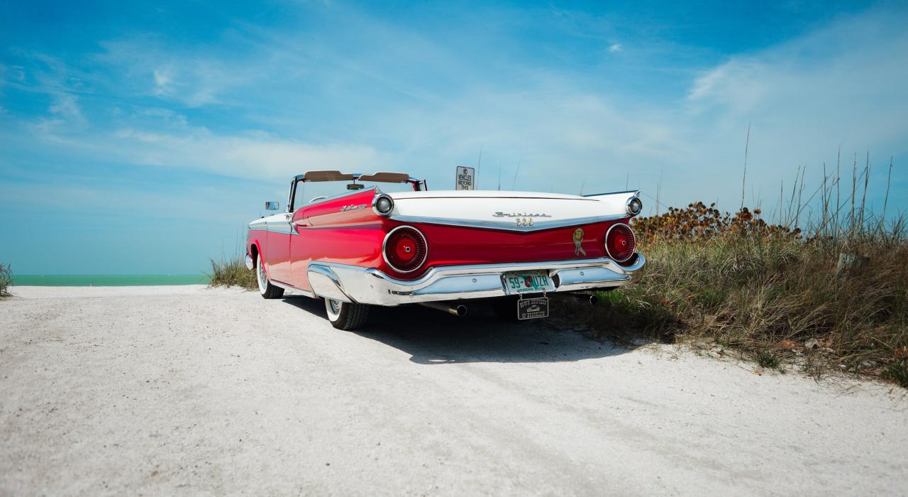 Vintage cars and blue skies on a beautiful day in St. Pete/Clearwater, Florida Vintage cars and blue skies on a beautiful day in St. Pete/Clearwater, Florida