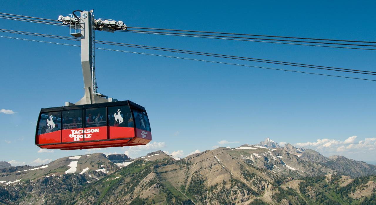 An aerial tram at Jackson Hole Mountain Resort in Wyoming An aerial tram at Jackson Hole Mountain Resort in Wyoming