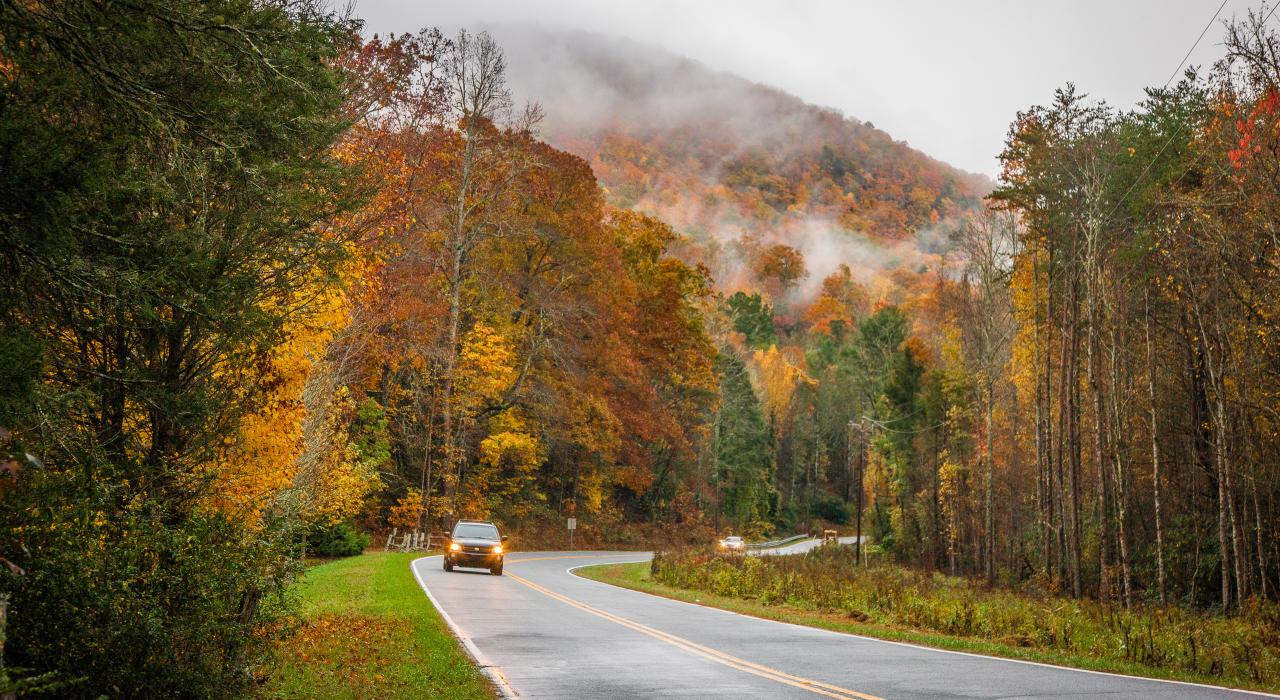 Traveling through Eastatoe Valley, South Carolina, in the fall Traveling through Eastatoe Valley, South Carolina, in the fall