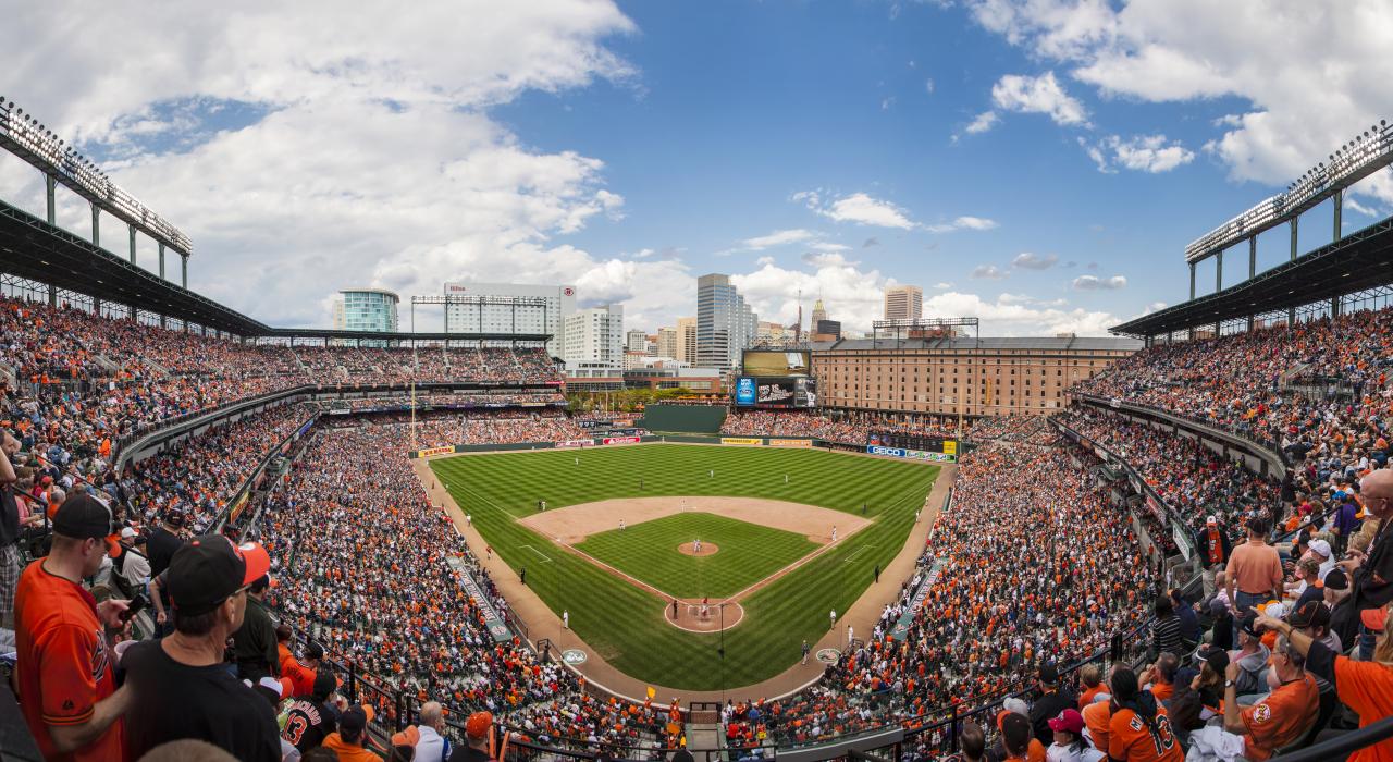 Watching an Orioles game at Camden Yards in Baltimore, Maryland Watching an Orioles game at Camden Yards in Baltimore, Maryland