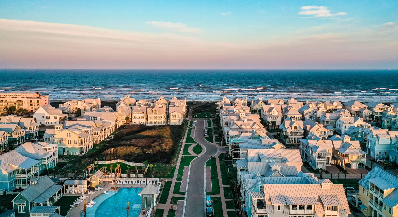 Aerial View of Cinnamon Shore in Port Aransas, Texas Aerial View of Cinnamon Shore in Port Aransas, Texas