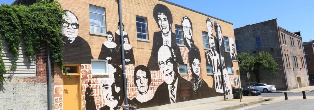 Civil rights mural street art in Memphis, Tennessee