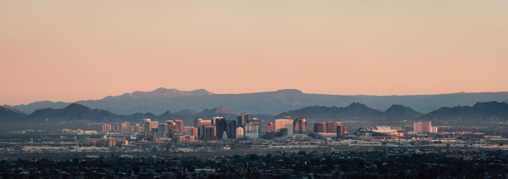Sunrise over the Phoenix, Arizona skyline