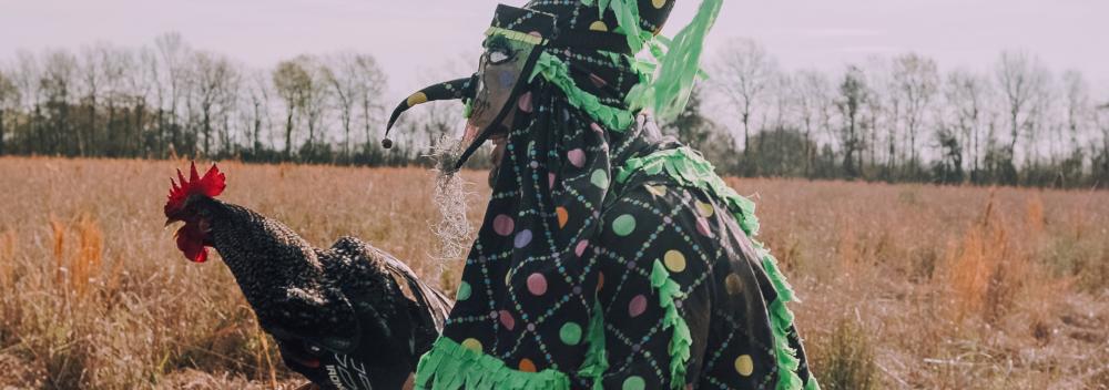 The chicken run, a traditional Courir de Mardi Gras activity in Louisiana