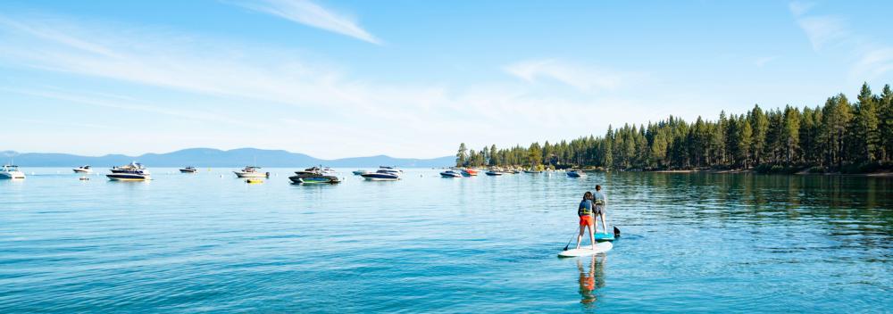 Stand-up paddleboarding on South Lake Tahoe, California