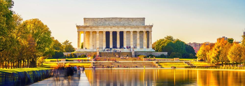 The Lincoln Memorial in autumn on the National Mall in Washington, D.C.