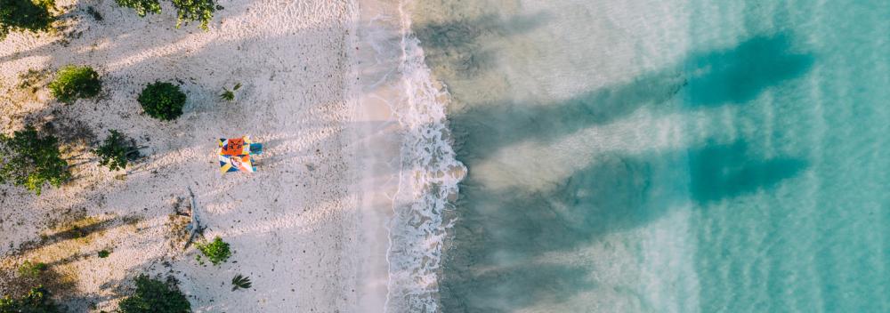 Vue aérienne d’une plage des îles Vierges des États-Unis