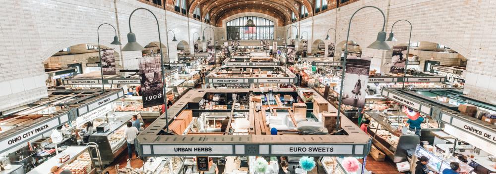 The West Side Market, the oldest indoor/outdoor market space in Cleveland, Ohio