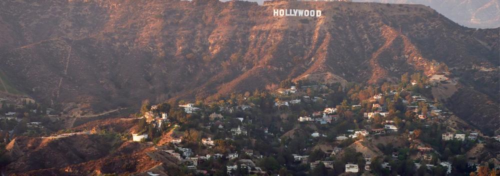 The Hollywood sign in the hills of Hollywood, California