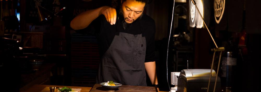 Ramen Tatsu-ya chef preparing a meal in Austin, Texas