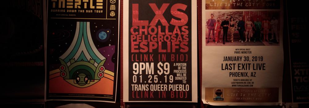 Flyer advertising a show from Phoenix band Las Chollas Peligrosas