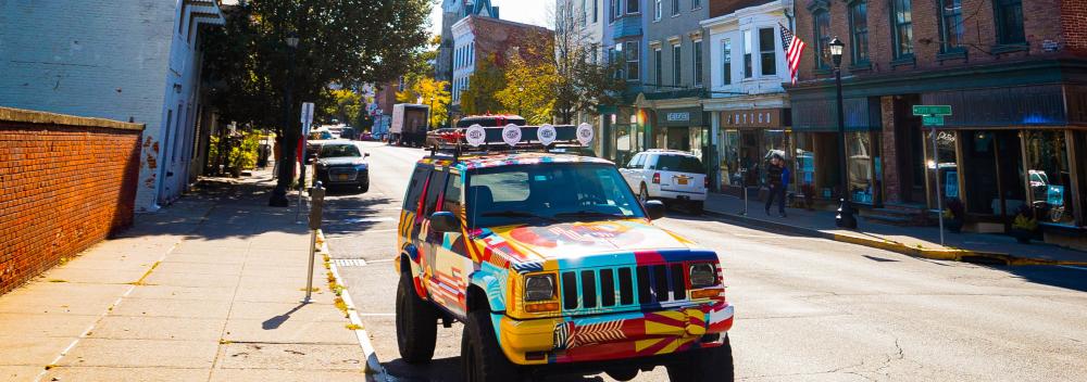 The quaint downtown streets of Hudson, New York