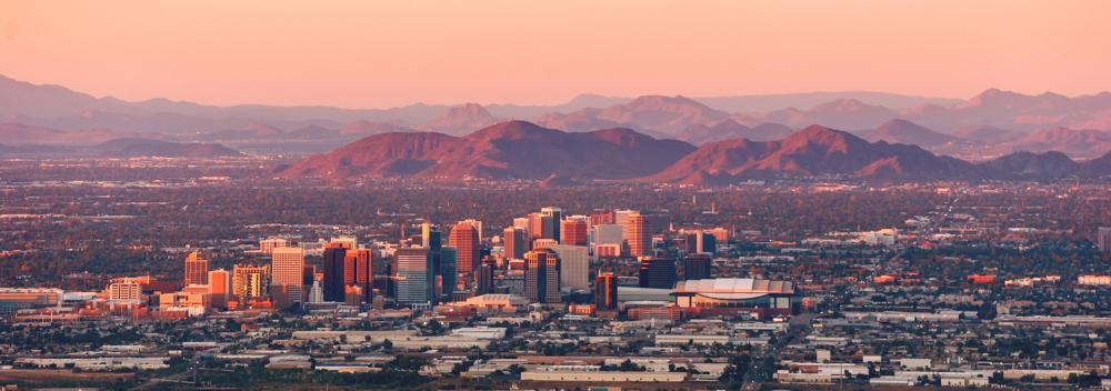 Sunrise over the Phoenix, Arizona skyline