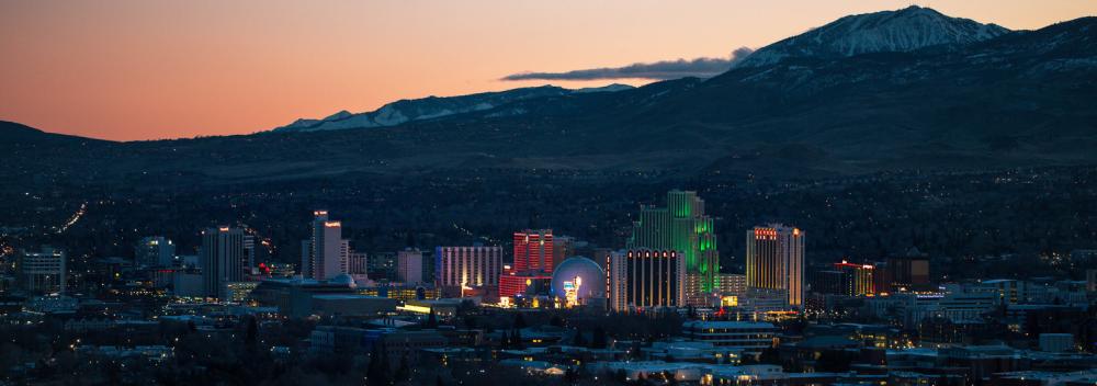 Sunset over the Reno, Nevada, skyline