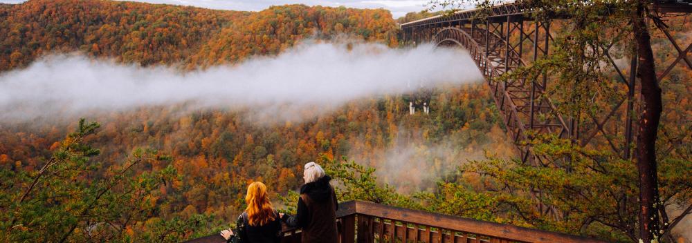 Overlooking the New River Gorge National Park and Preserve in West Virginia