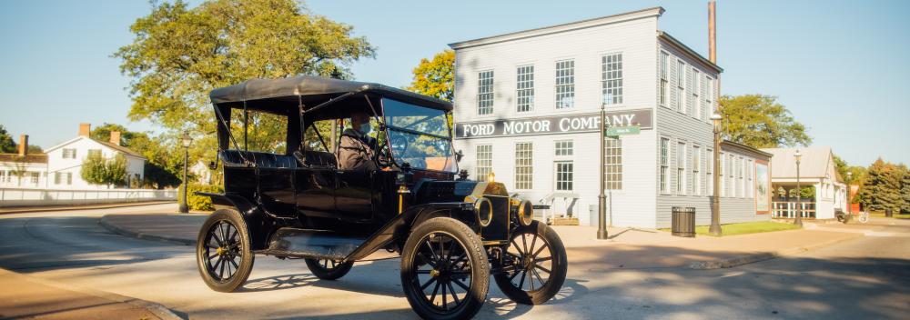 Antique car at Greenfield Village at The Henry Ford in Dearborn, Michigan, near Detroit