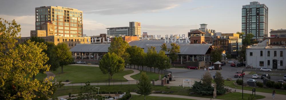 View of the River Market district in Little Rock, Arkansas