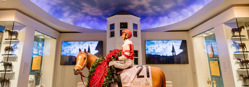 Exhibits at the Kentucky Derby Museum at Churchill Downs in Louisville, Kentucky