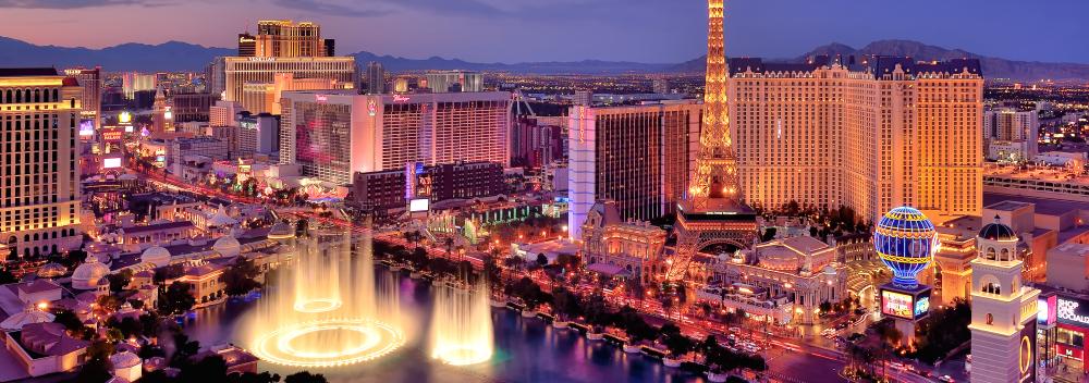 The iconic lights of Las Vegas, Nevada