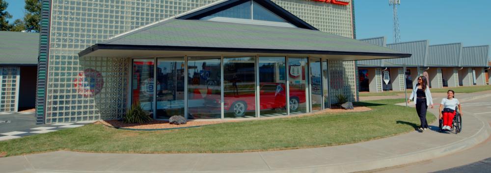 Exterior of the Route 66 Museum in Oklahoma City, Oklahoma
