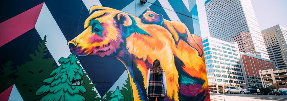 Wall mural street art in Denver, Colorado